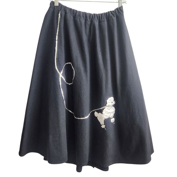 Iconic 50s-Black Poodle Skirt-Elastic Waist-Sequins-Rockabilly-Sock Hop-Adult OS - Picture 10 of 10